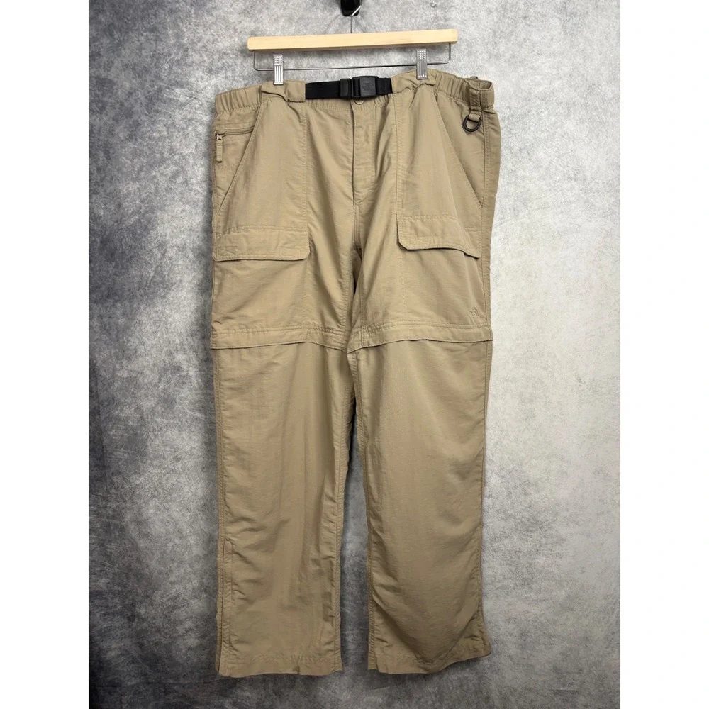 The North Face Men's Paramount Convertible Nylon Khaki Pants with Belt‎ Size XL